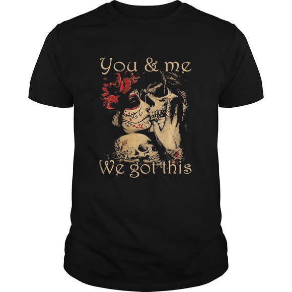 Tops - You And Me We Go This Skull Girl Boy Flower Shirt
